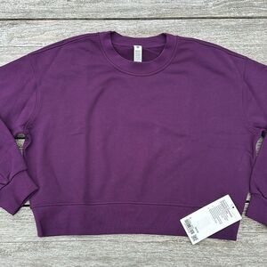 Lululemon Perfectly Oversized Cropped French Terry sweatshirt purple size 6‎ NWT